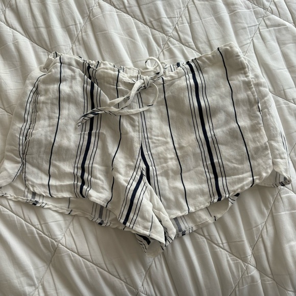 Brandy Melville navy and white striped soft shorts - Picture 1 of 3